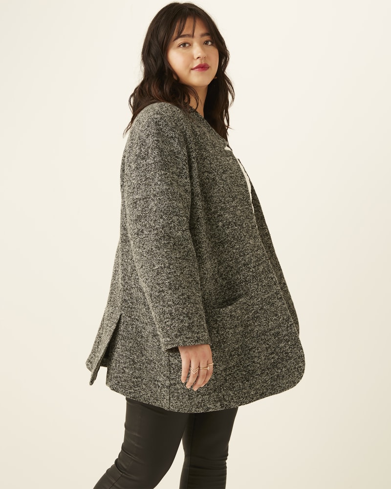 Front of plus size Sandra Open-Front Knit Blazer by M. MAGASCHONI | Dia&Co | dia_product_style_image_id:173401